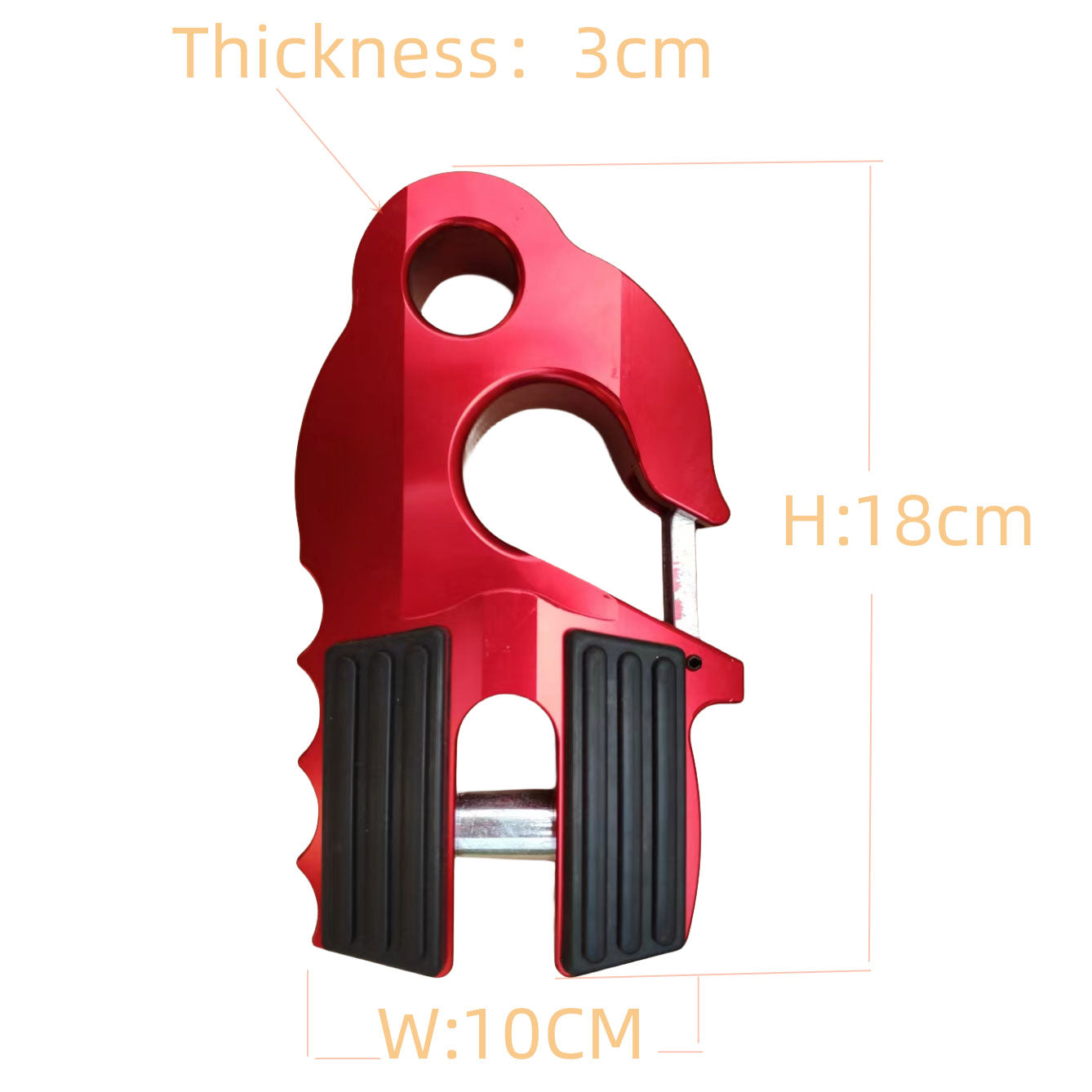 Winch Shackle Recovery Hook Red 30,000LB Mount Assembly Tow Haul ATV UTV with Iron Pin & Rubber Guard Universal Fit Tow Hook