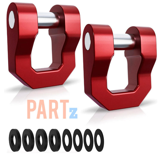 3/4 Inch D Ring Shackle RED 68000 Lbs Break Strength with 7/8 Inch Pin Universal Use with Tow Strap Winch