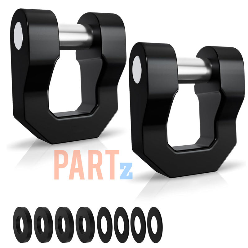 3/4 Inch D Ring Shackle BLACK 68000 Lbs Break Strength with 7/8 Inch Pin Universal Use with Tow Strap Winch