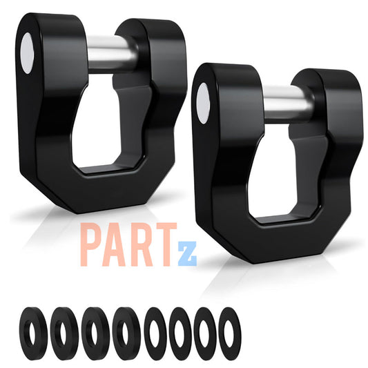 3/4 Inch D Ring Shackle BLACK 68000 Lbs Break Strength with 7/8 Inch Pin Universal Use with Tow Strap Winch