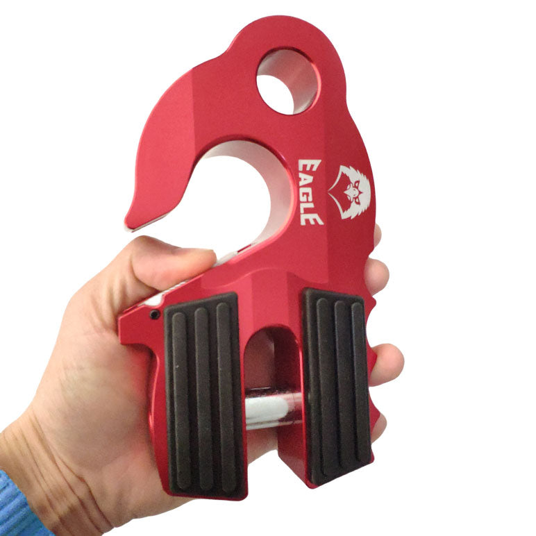 Winch Shackle Recovery Hook Red 30,000LB Mount Assembly Tow Haul ATV UTV with Iron Pin & Rubber Guard Universal Fit Tow Hook